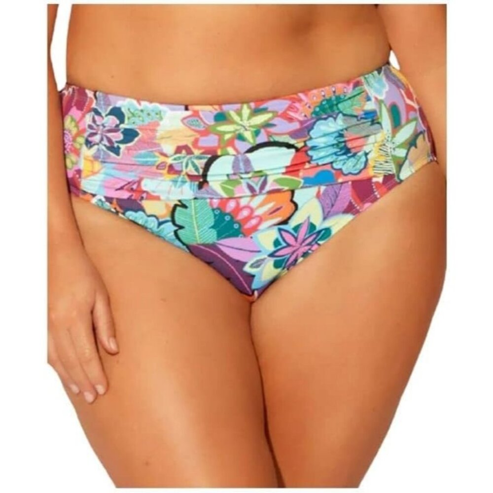 Bleu by Rod Beattie Plus FloraL Tummy Control Bikini Swimsuit Bottoms 22W NWT